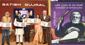 مؤسسة Raseel Gujral Art Legacy ودائرة البريد بحكومة الهند ، تشتركان في إحياء الذكرى المئوية لميلاد الفنان المشهور، Satish Gujral بطابع بريدي خاص